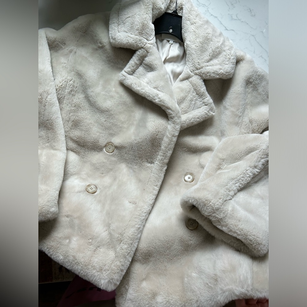 Vince faux fur teddy bear coat